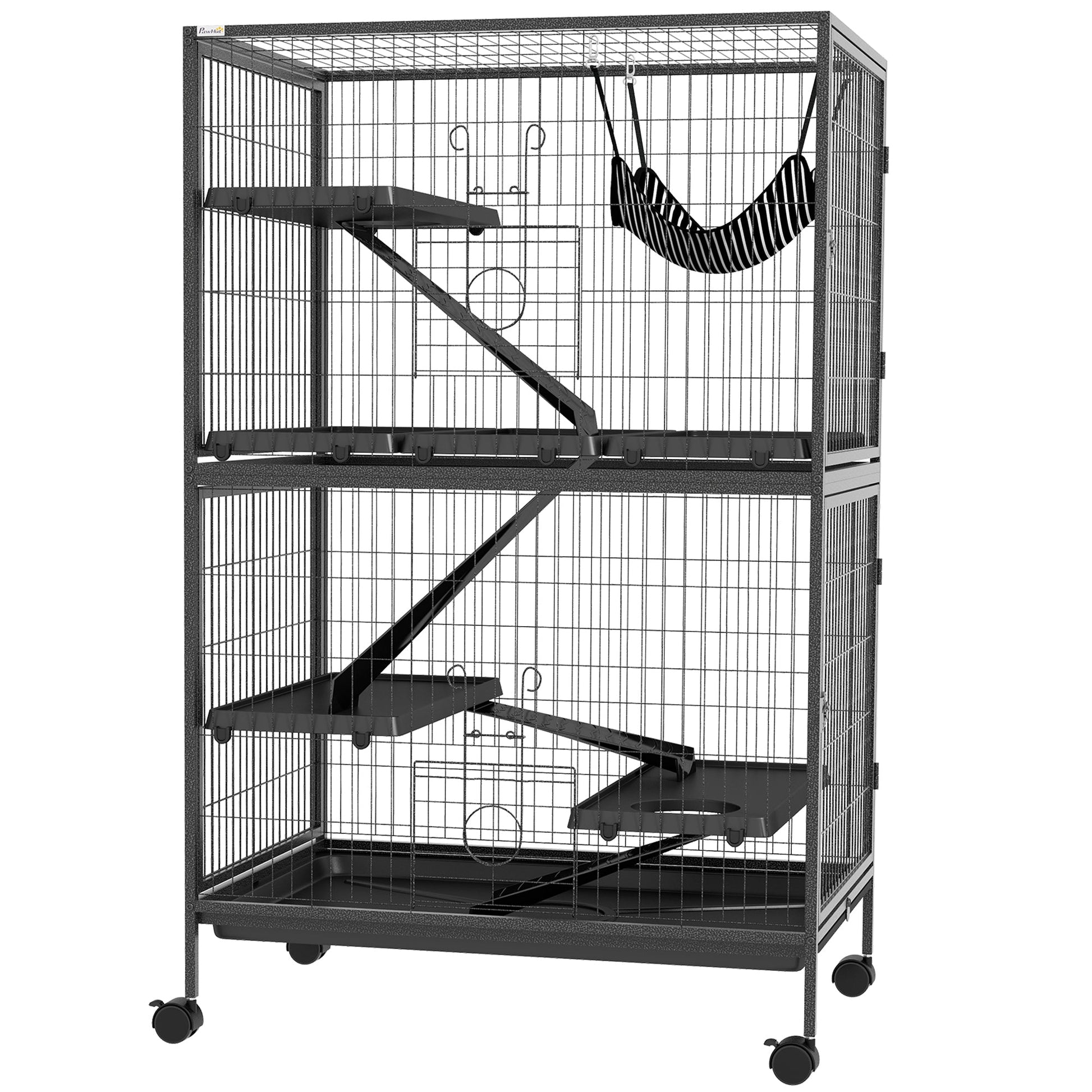 5-Tier Rolling Small Animal Cage, Deluxe Guinea Pig Cage, Ferret Cage for Mink Chinchilla Kitten Rabbit, Grey Houses & Habitats   at Gallery Canada