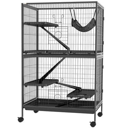 5-Tier Rolling Small Animal Cage, Deluxe Guinea Pig Cage, Ferret Cage for Mink Chinchilla Kitten Rabbit, Grey Houses & Habitats   at Gallery Canada