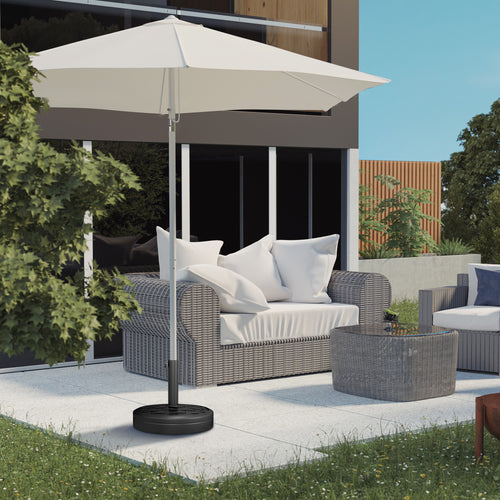 40lbs. Concrete Umbrella Base with Rattan Effect, Heavy Duty Parasol Stand for Outdoor Patio Umbrella, Black