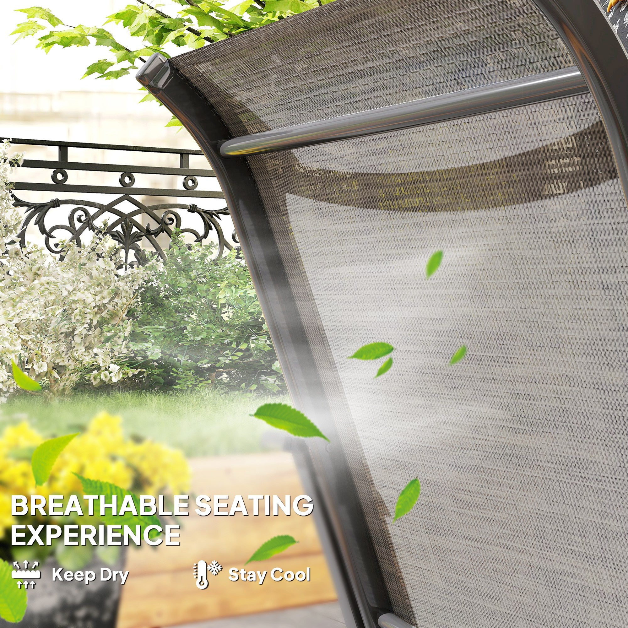 Patio Chairs Set of 2 with Armrest and High Backrest, for Backyard, Balcony, Porch, Poolside, Deck, Garden, Brown Bistro Sets at Gallery Canada