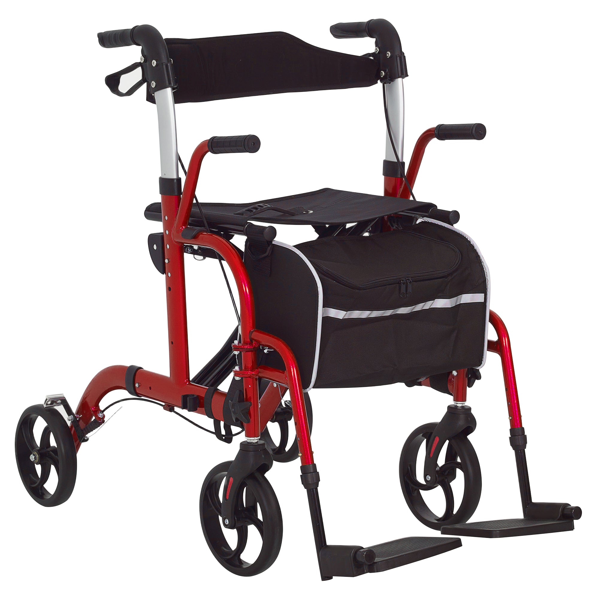 Rollator Walker with Seat, Folding Rolling Walker with 8