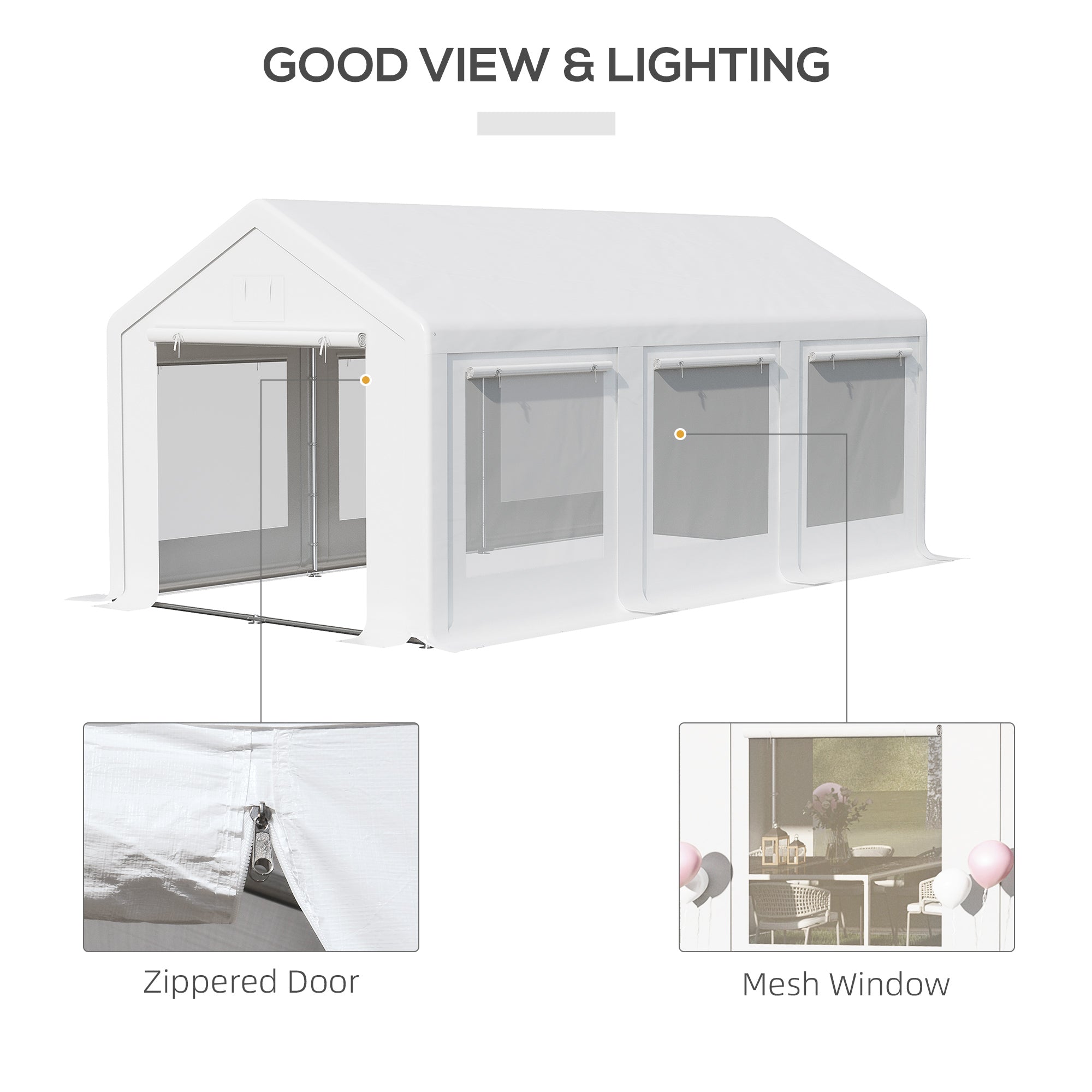 20' x 10' Party Tent Canopy, Gazebo Tent with 6 Removable Side Walls and Windows for Outdoor Event, White Canopy Tents at Gallery Canada