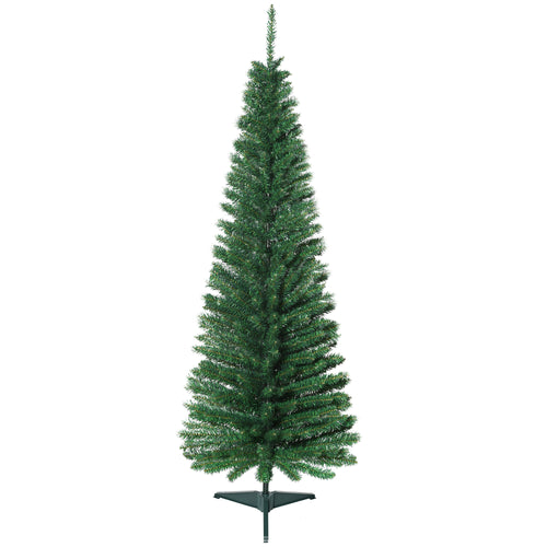 5FT Artificial Christmas Tree, Pencil Christmas Tree with Realistic Branches, Stable Stand, Green