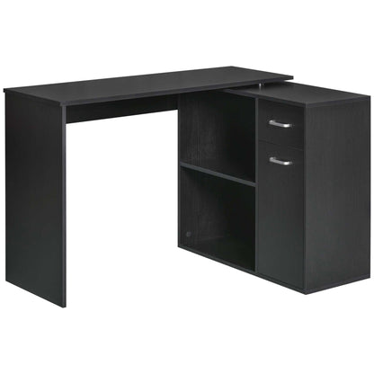 360° Rotating Home Office Corner Desk Storage Shelf Cabinet Black Writing Desks Black  at Gallery Canada