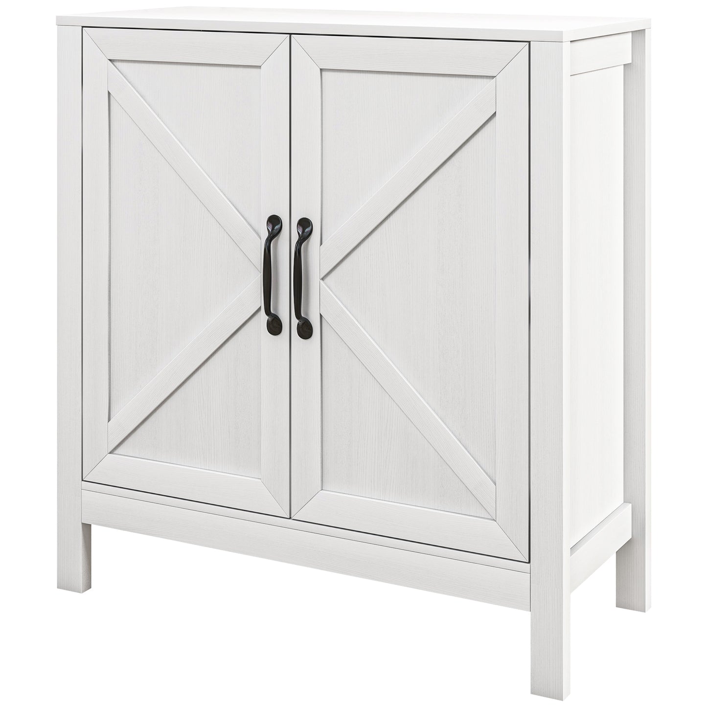 Sideboard Buffet, Kitchen Storage Cabinet with Barn Door and Adjustable Shelves, Storage Pantry, White Wood Grain Bar Cabinets   at Gallery Canada