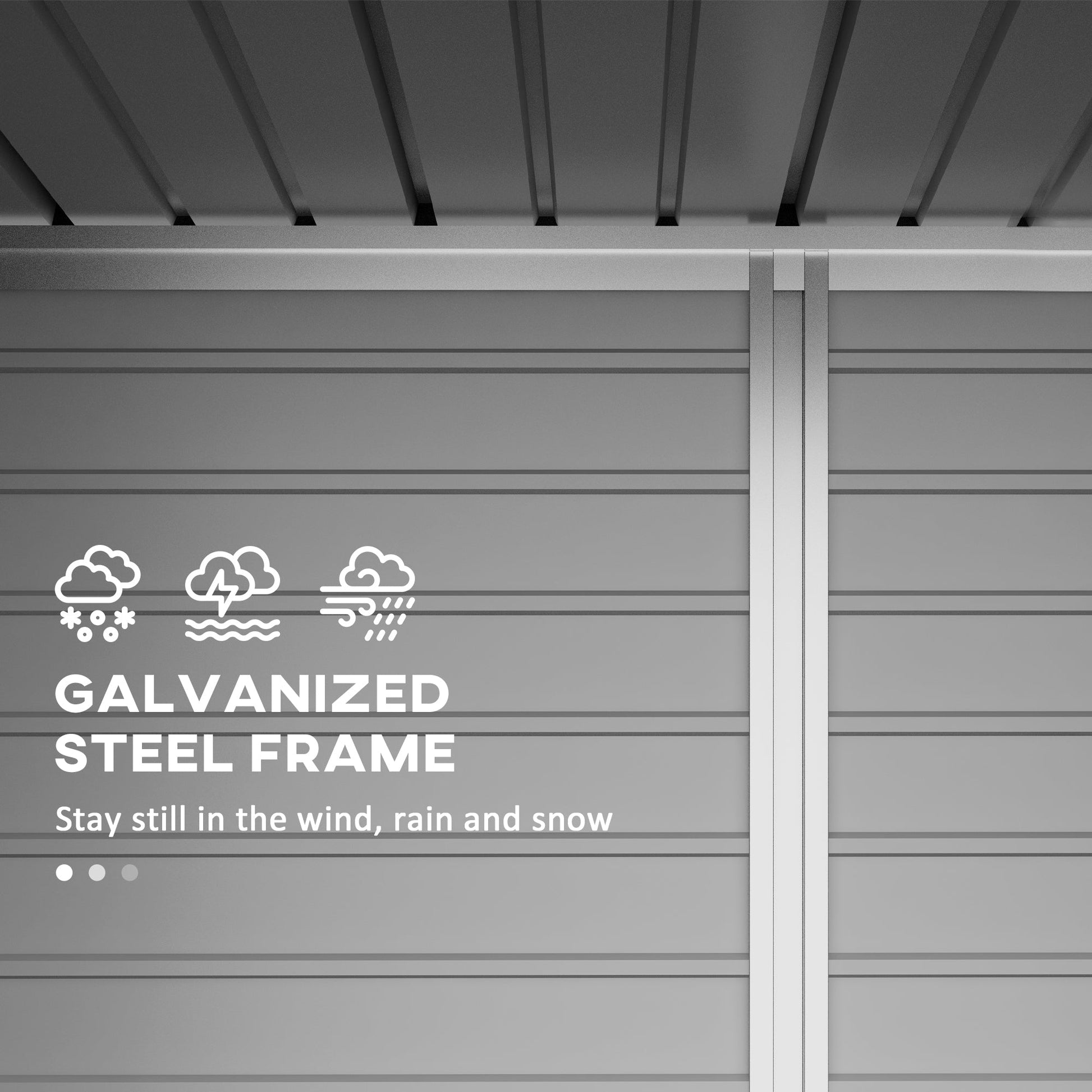 6 x 4FT Galvanized Garden Storage Shed, Metal Outdoor Shed with 2 Vents, Grey Sheds   at Gallery Canada