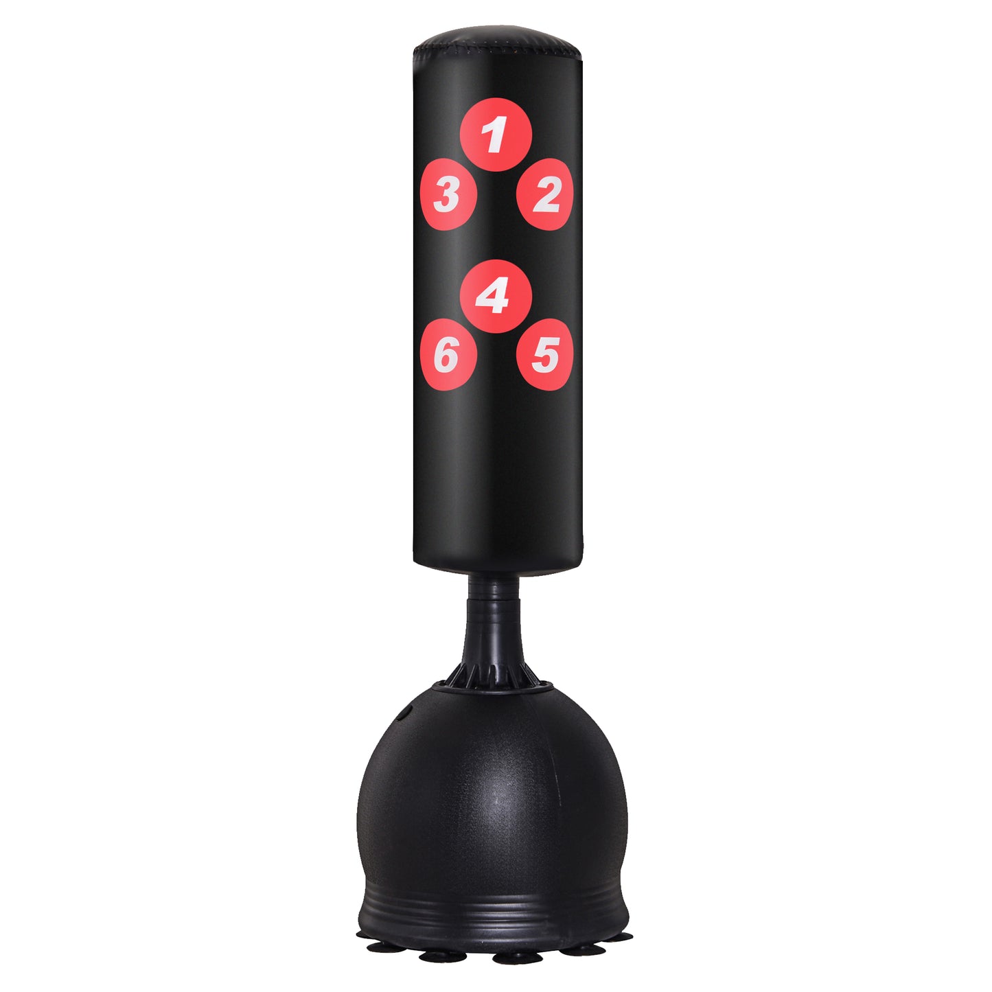 65" Freestanding Boxing Punching Bag with Refilled Base and Suction Cups, Black Punching Bag Hangers   at Gallery Canada