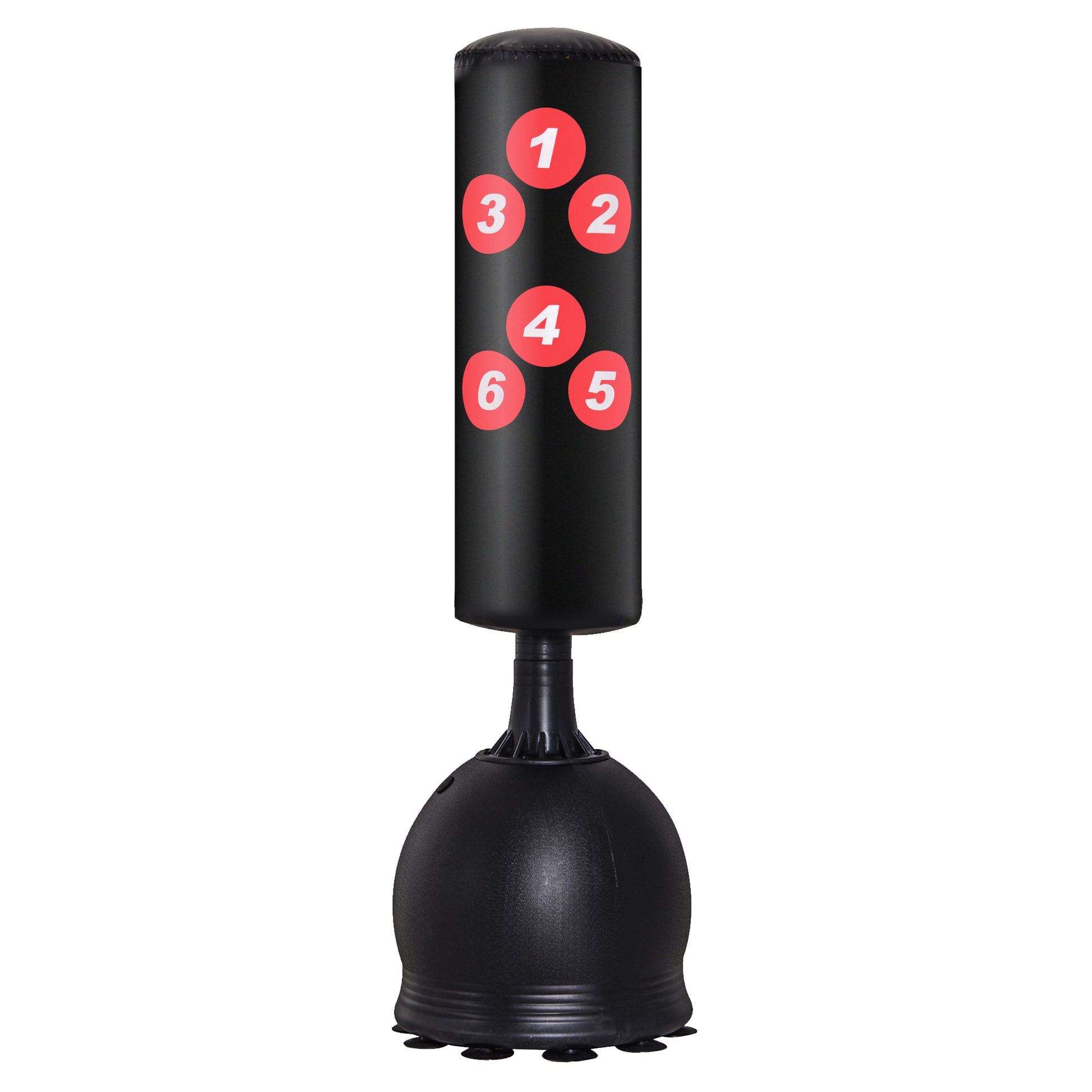 65" Freestanding Boxing Punching Bag with Refilled Base and Suction Cups, Black Punching Bag Hangers   at Gallery Canada