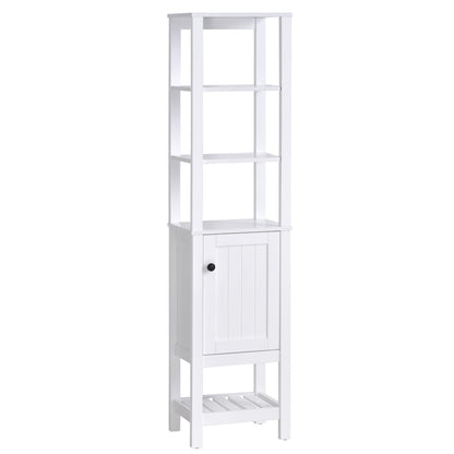 Tall Bathroom Storage Cabinet, Narrow Freestanding Linen Tower with Shelves &; Compact Design, White Bathroom Cabinets White  at Gallery Canada