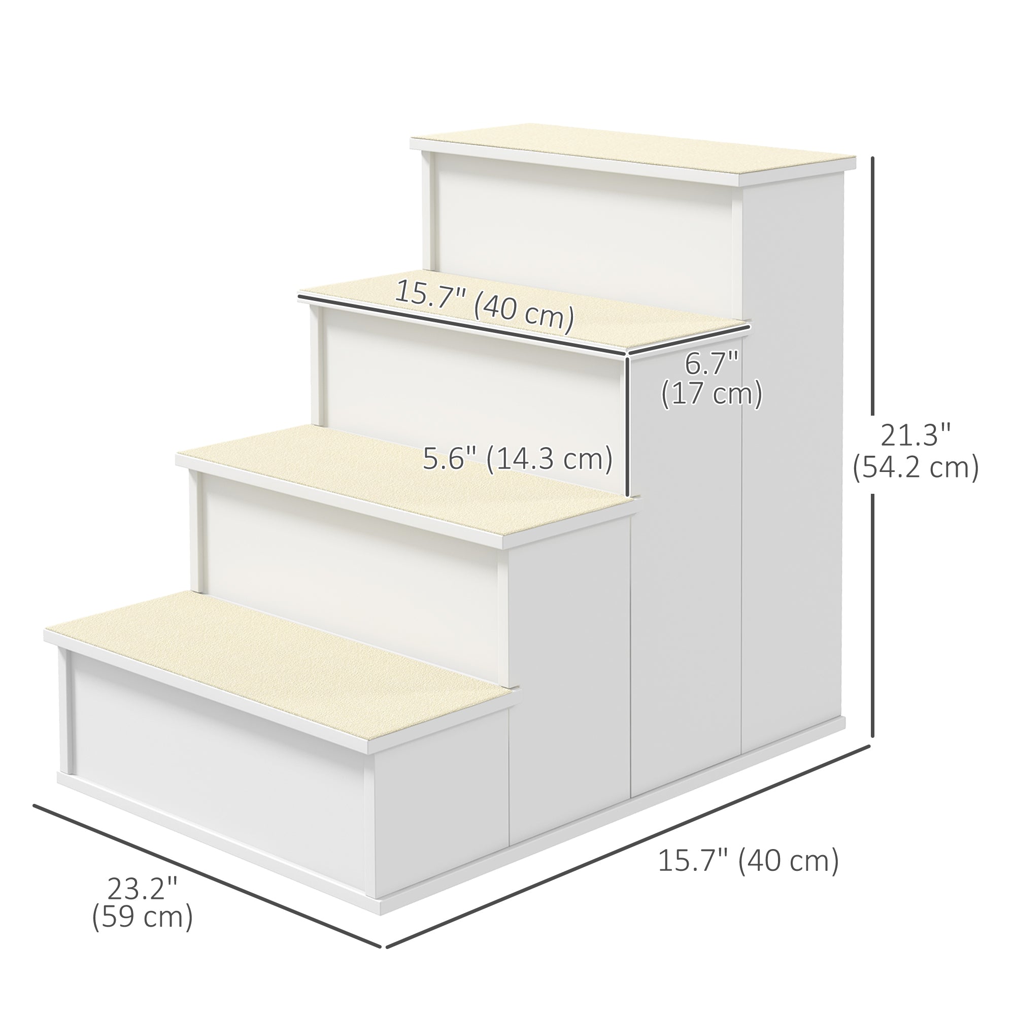 Dog Steps Pet Stairs for Bed Cat Ladder for Couch with Non-Slip Carpet, 15.7