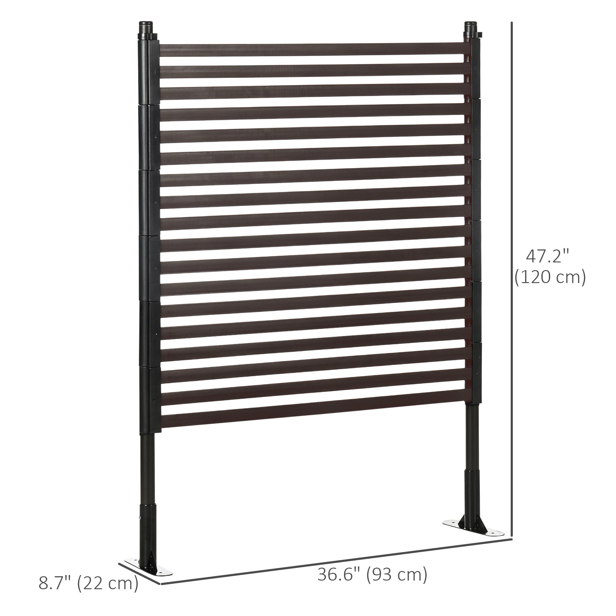 Picket Metal Garden Fence for Hard &; Soft Ground, 4 ft(H) Standing Outdoor Fencing with Feet, Animal Barrier Flower Bed Landscape Edging, Brown Garden Fences at Gallery Canada