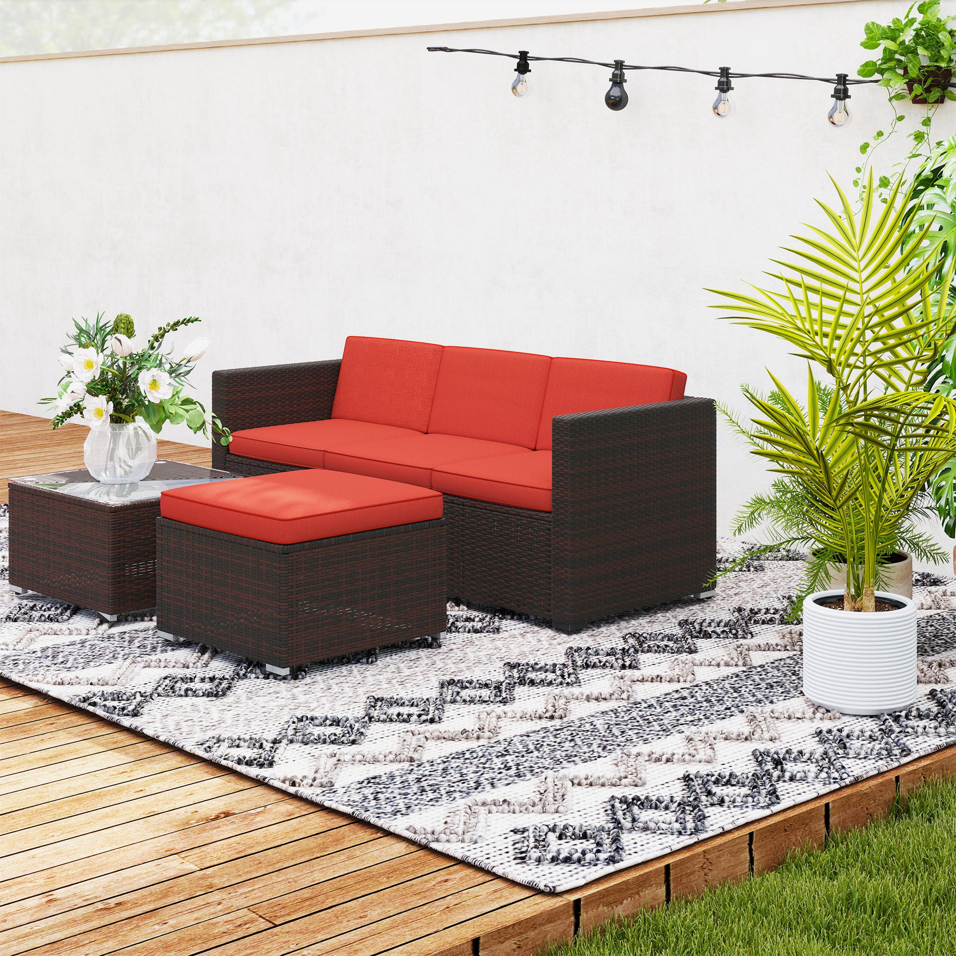 Patio Furniture w/ Soft Cushions, Corner Sofa Sets, Red Patio Furniture Sets Multi Colour at Gallery Canada