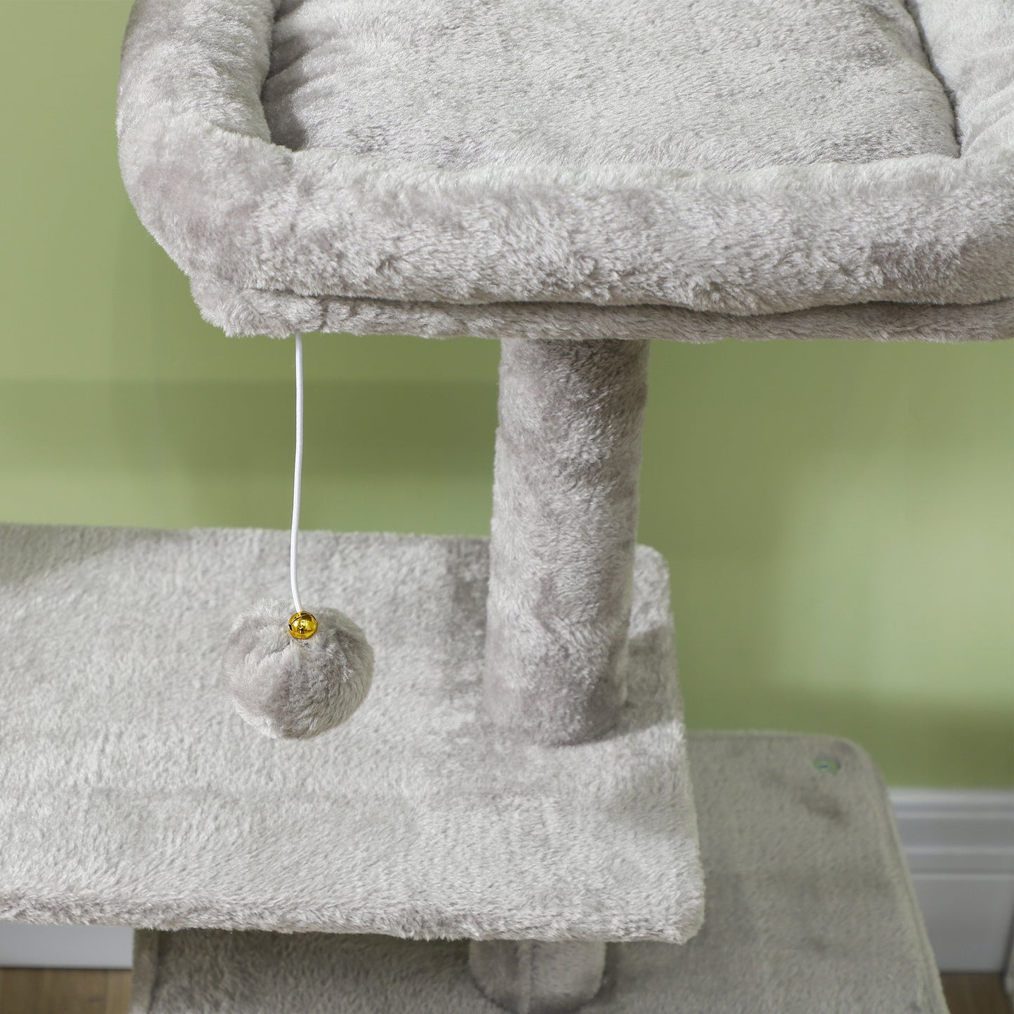 53" Cat Tree, Cat Tower with Scratching Posts, Cat Condo, Beds, Platforms, Toy Balls for Indoor Cats, Light Grey Cat Towers   at Gallery Canada