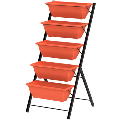 5-Tier Raised Garden Bed Plant Stand Flower Pots with Leaking Holes Red Plant Stands at Gallery Canada