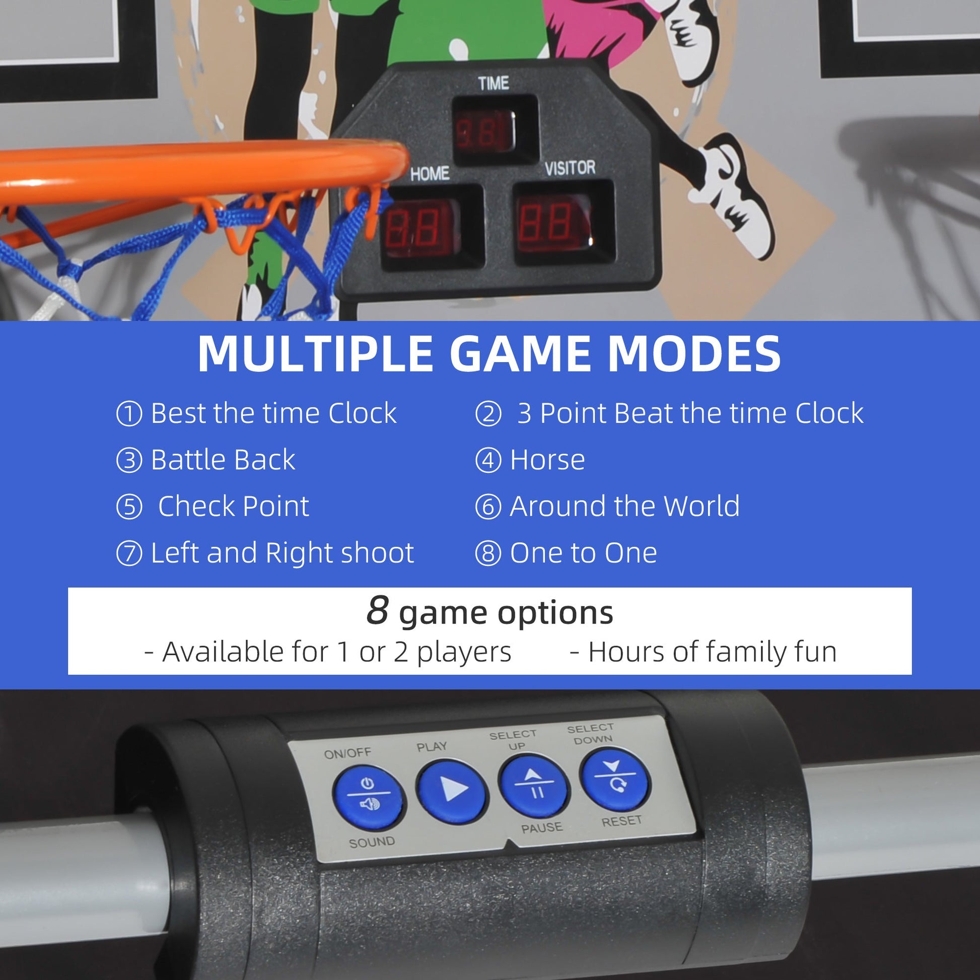 Double Shots Arcade Basketball System Foldable Two Player Basketball Basketball   at Gallery Canada