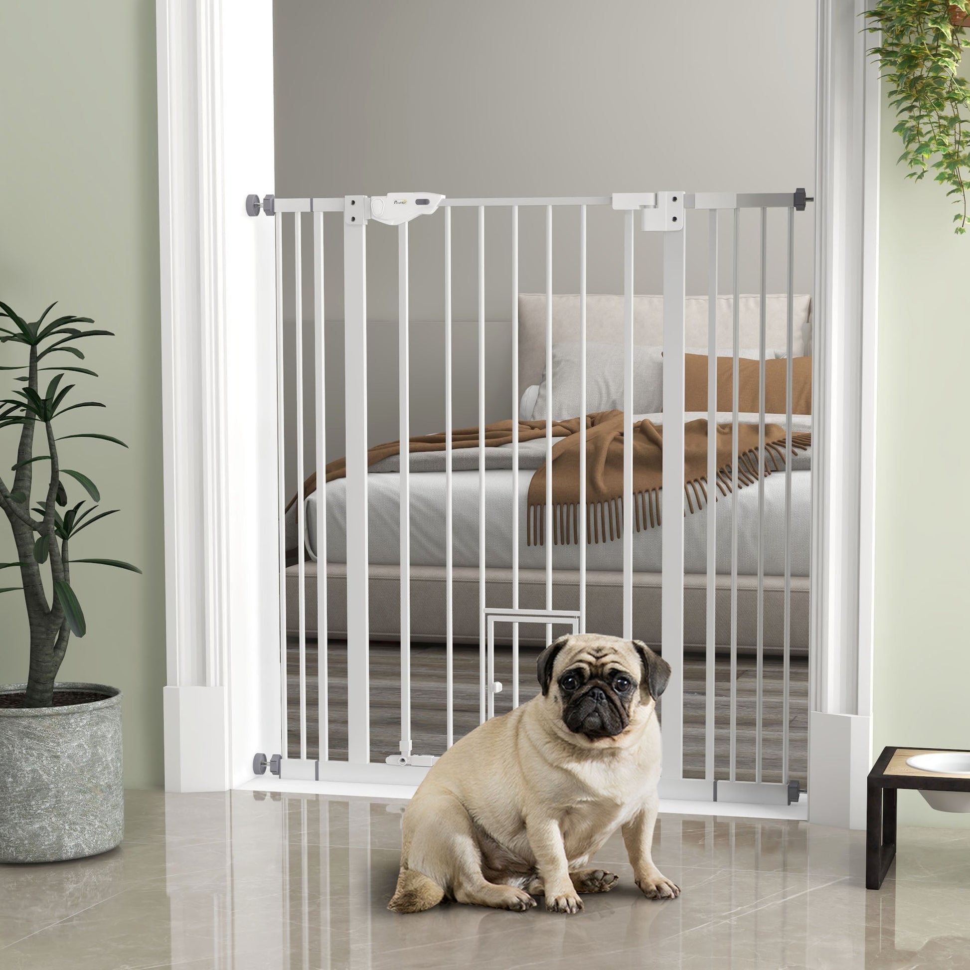 41" Easy Open Indoor Dog Gates for Doorways, House, Stair - White Houses, Kennels & Pens   at Gallery Canada