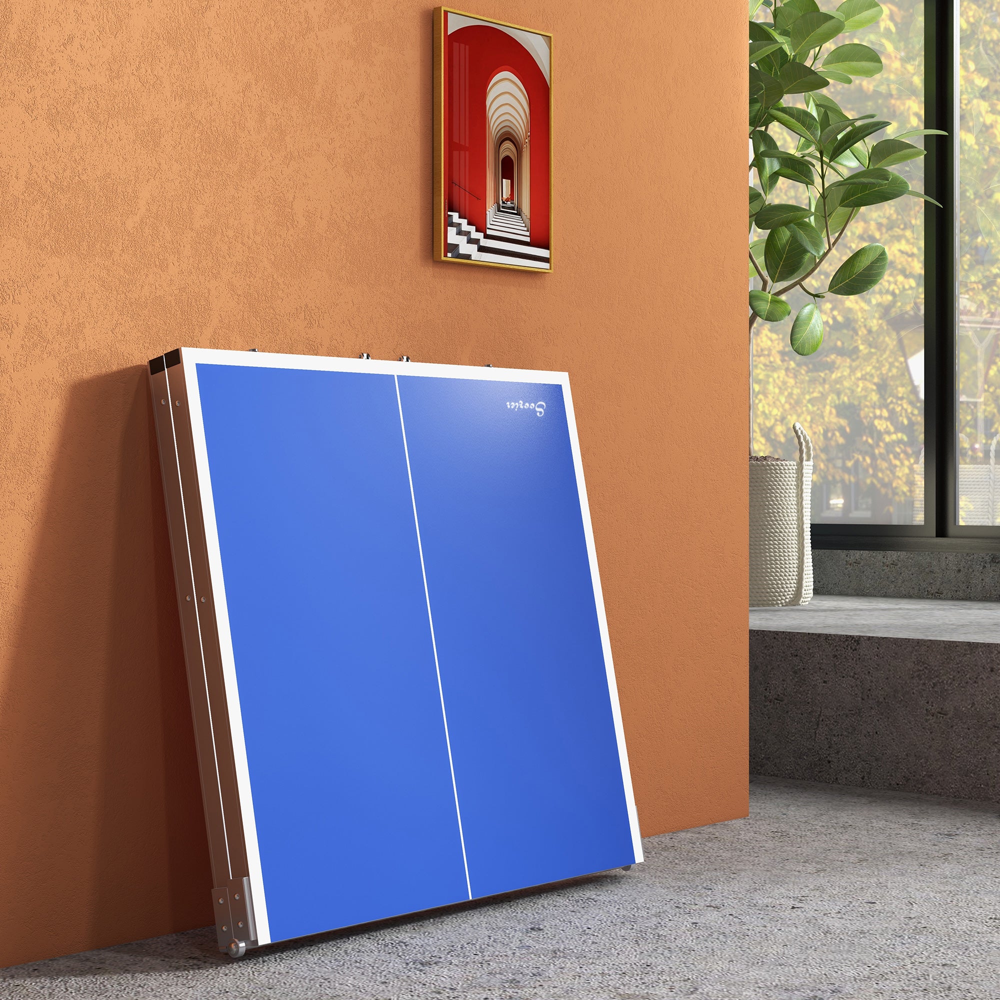 Portable Ping Pong Table Set, Table Tennis Table w/ Net, 2 Paddles, 3 Balls for Outdoor and Indoor, Easy Assembly, Blue Game Tables at Gallery Canada
