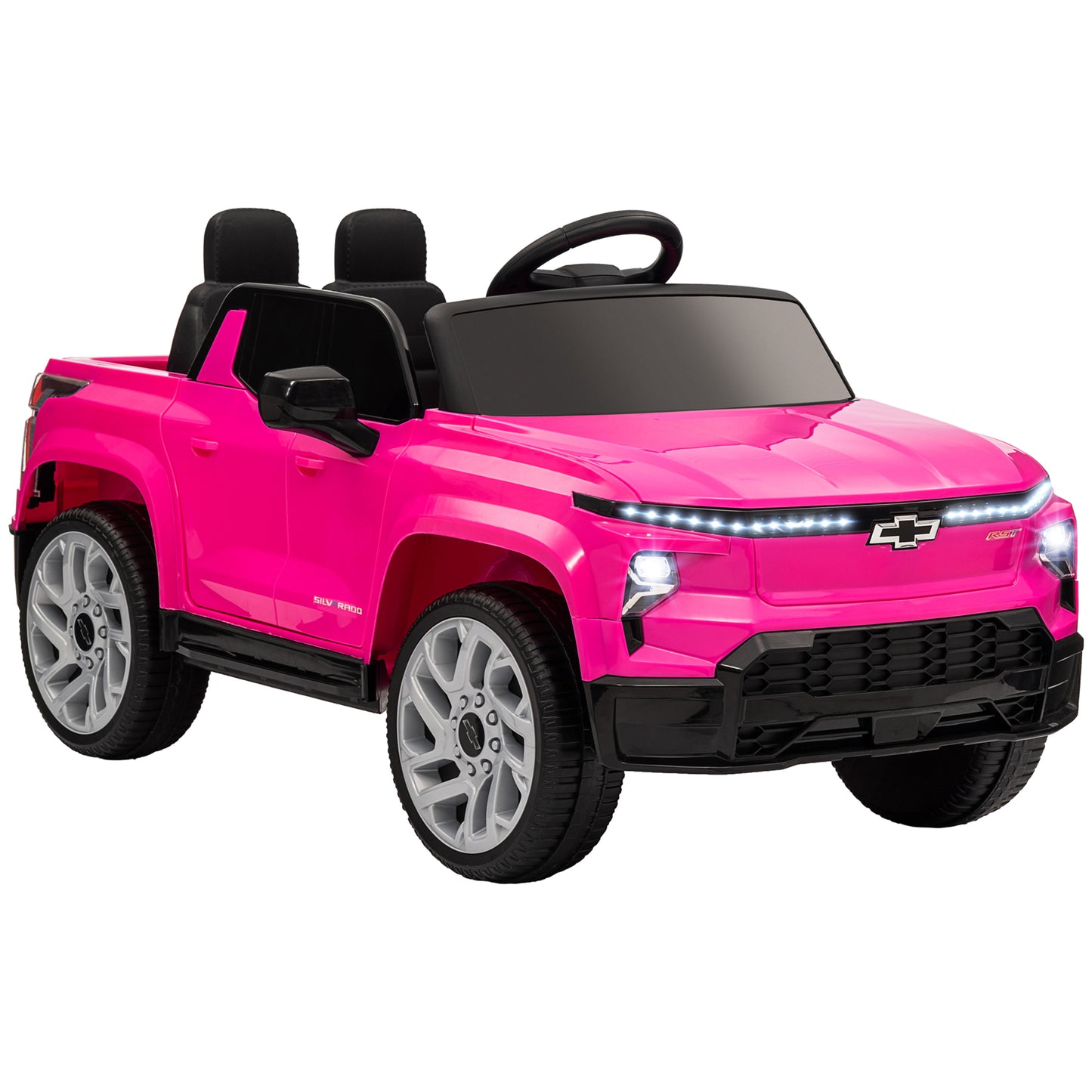 12V CHEVROLET SILVERADO EV RST Licensed Kids Car w/ Remote, Spring Suspension, Soft Start, Training Wheels, Pink Electric Toy Cars   at Gallery Canada