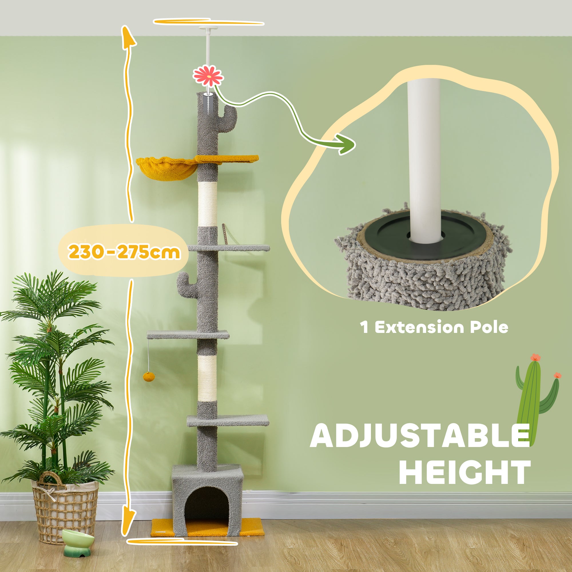 Floor to Ceiling Cat TreeTower with 90.5