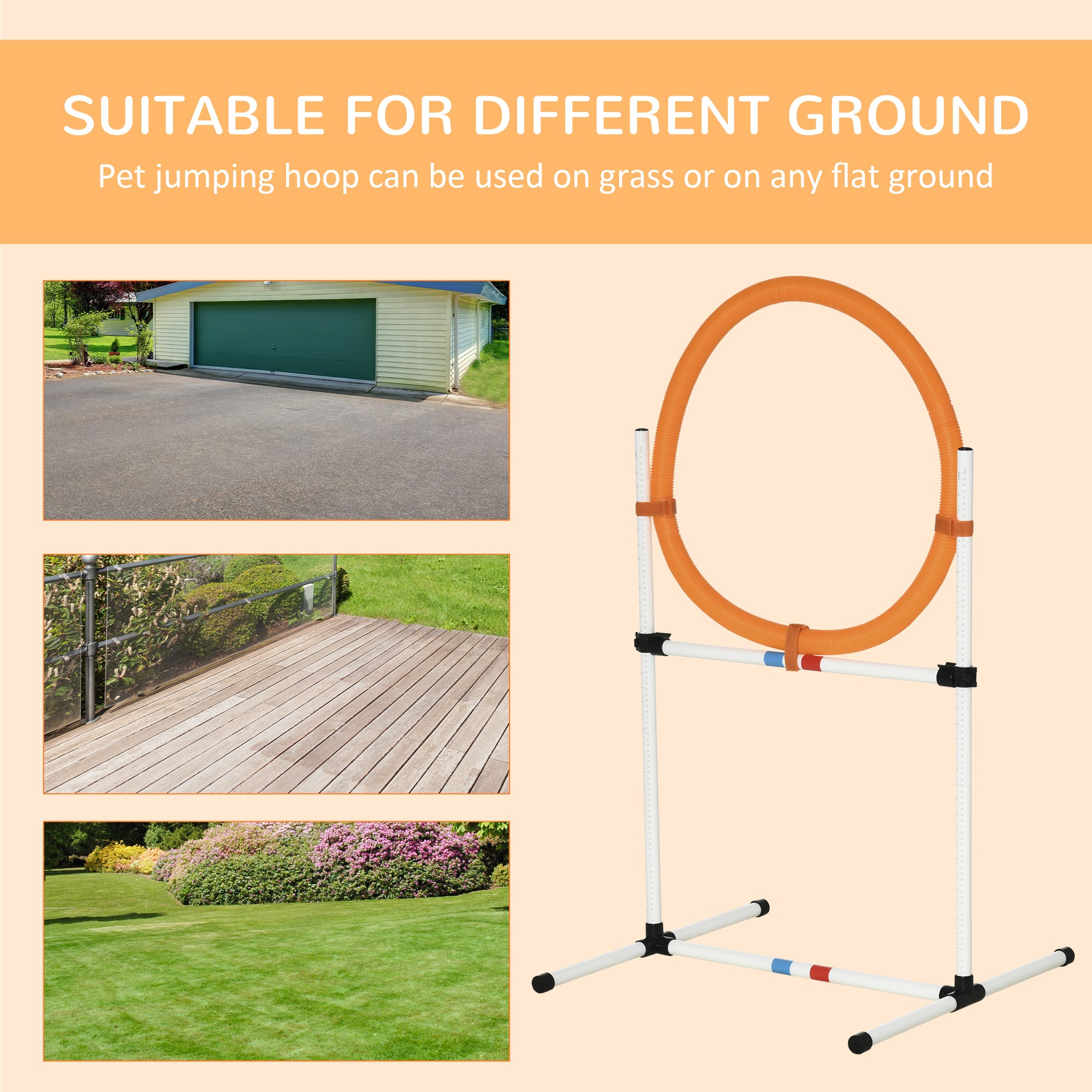 2-in-1 Dog Obstacle Training Agility Equipment Tire Jump Ring/Hurdle Bar with a Simple &; Easy Setup &; Storage Bag Dog Agility Training Equipment at Gallery Canada