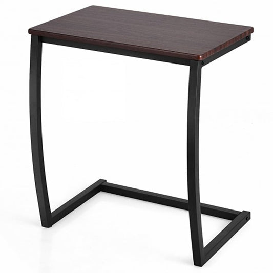 Steel Frame C-shaped Sofa Side End Table, Coffee - Gallery Canada