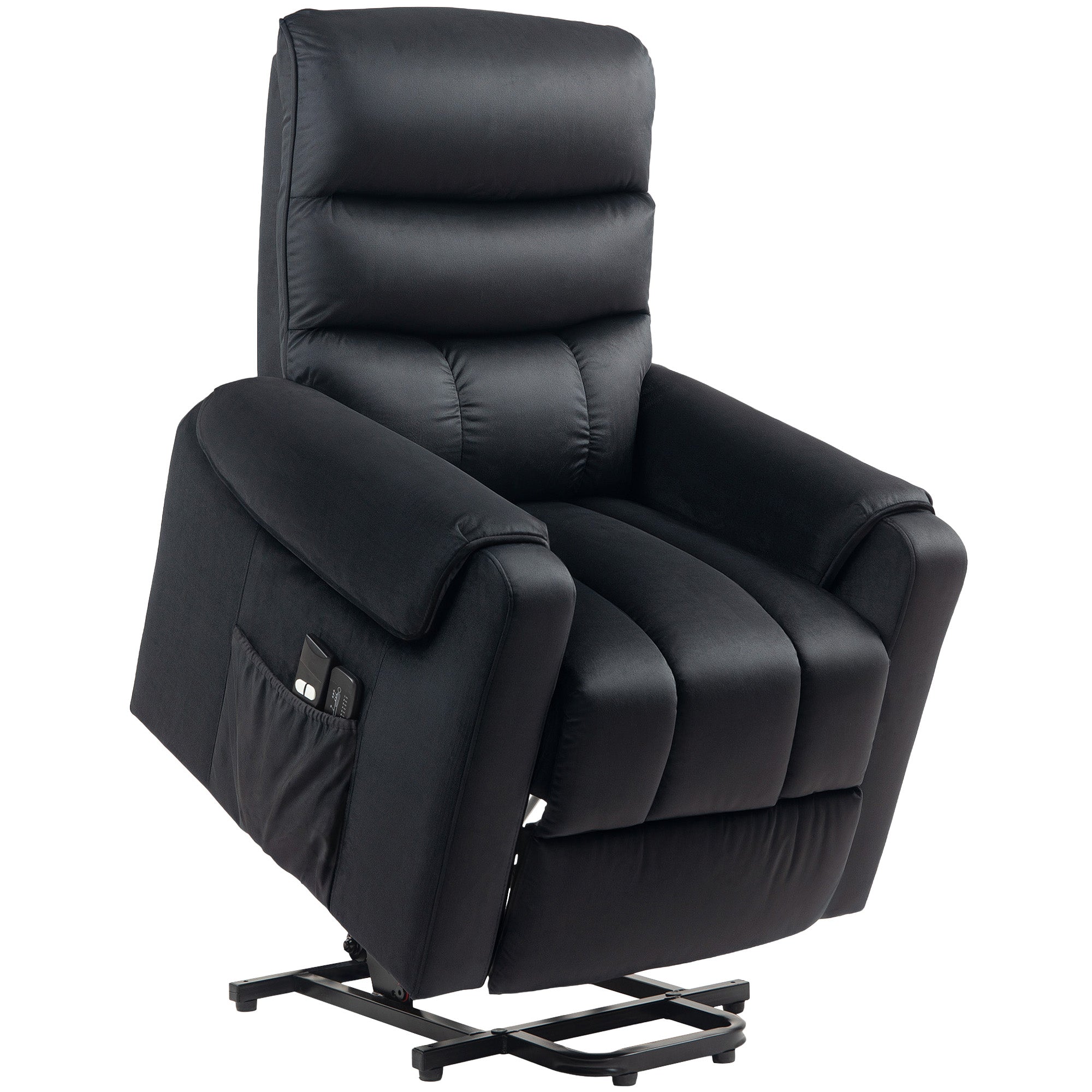 Lift Chair for Elderly, Massage Recliner Chair with 8 Vibration Points, Footrest, Remote Control, Side Pockets, Black Sofas & Reclining Chairs at Gallery Canada