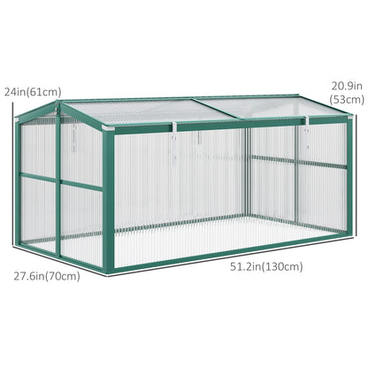 Aluminium Cold Frame Greenhouse Garden Portable Raised Planter with Openable Top, 51" x 28" x 24" Cold Frame Greenhouses   at Gallery Canada