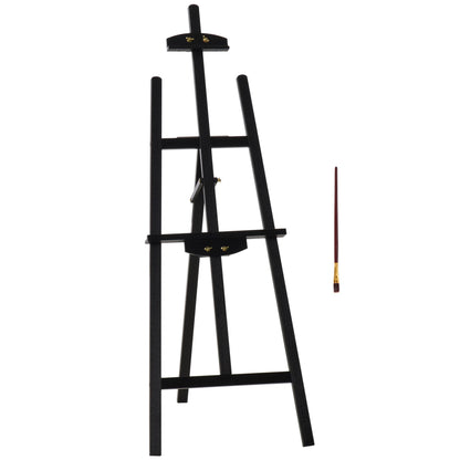 55" Beech Wood Adjustable Folding Art Easel Stand that Tilts up to 75° with Sturdy Material, Black Dress Form & Mannequins Black  at Gallery Canada