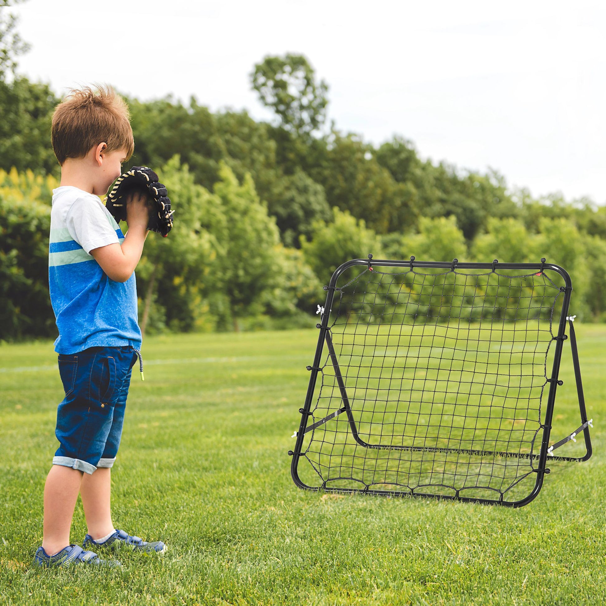 Volleyball Rebounder Net Football Training Aid Kickback Target Play Black Football Black  at Gallery Canada