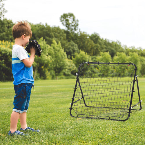 Volleyball Rebounder Net Football Training Aid Kickback Target Play Black