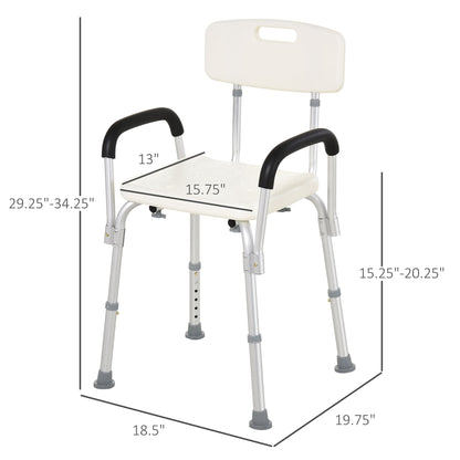 Adjustable Medical Shower Chair with Back, Bathtub Bench Bath Seat with Padded Arms, Non Slip Tub Safety for Disabled, Seniors, Elderly Bath Chairs   at Gallery Canada