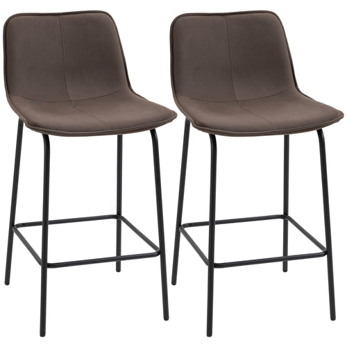 Bar Stools Set of 2, Upholstered Counter Height Bar Chairs, 26