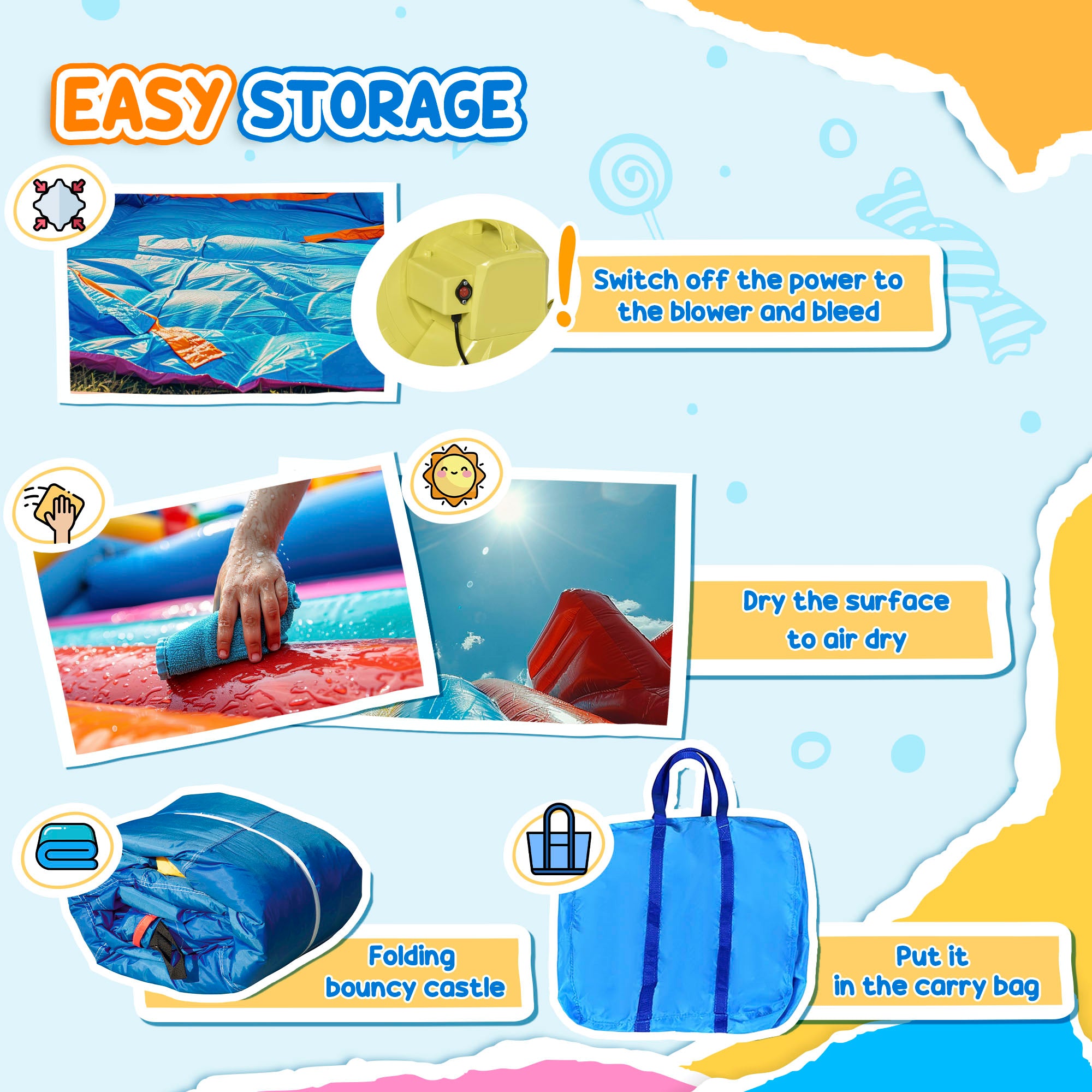 4 in 1 Kids Bounce House Castle-themed Extra Large Double Slides &; Trampoline Design Inflatable Pool Climbing Wall with Carrybag Air Blower Inflatables at Gallery Canada
