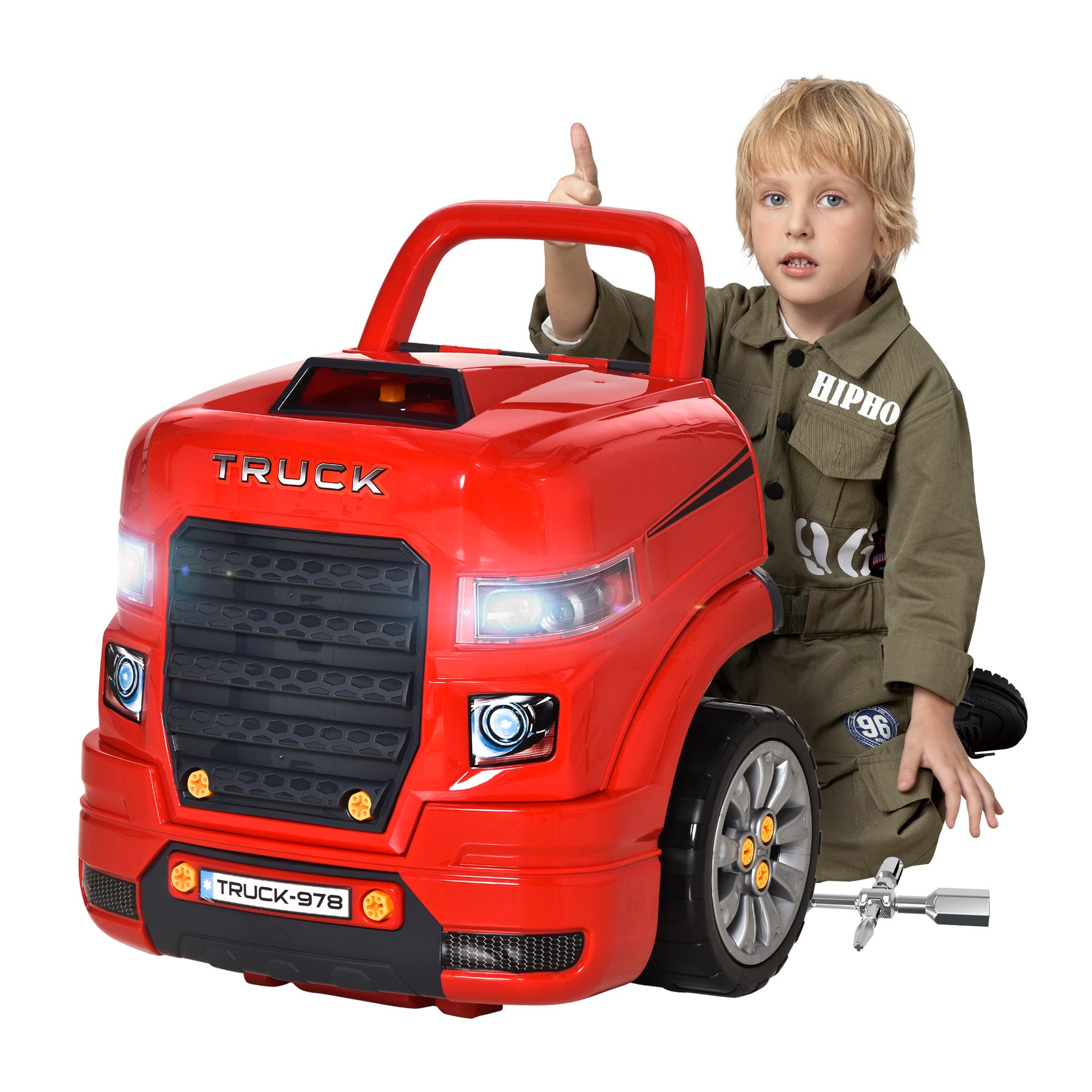 Smart Truck Engine Toy Set for Kids - Mini Car Service Station, Kids Tool Set Included, Suitable for 3-5 Years Old Workbench Toy Sets at Gallery Canada