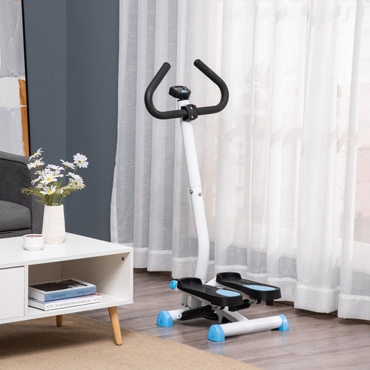 Twist Stepper Exercise Machine with Adjustable Height and Resistance, LCD Screen - White&;Blue Exercise & Stationary Bikes   at Gallery Canada