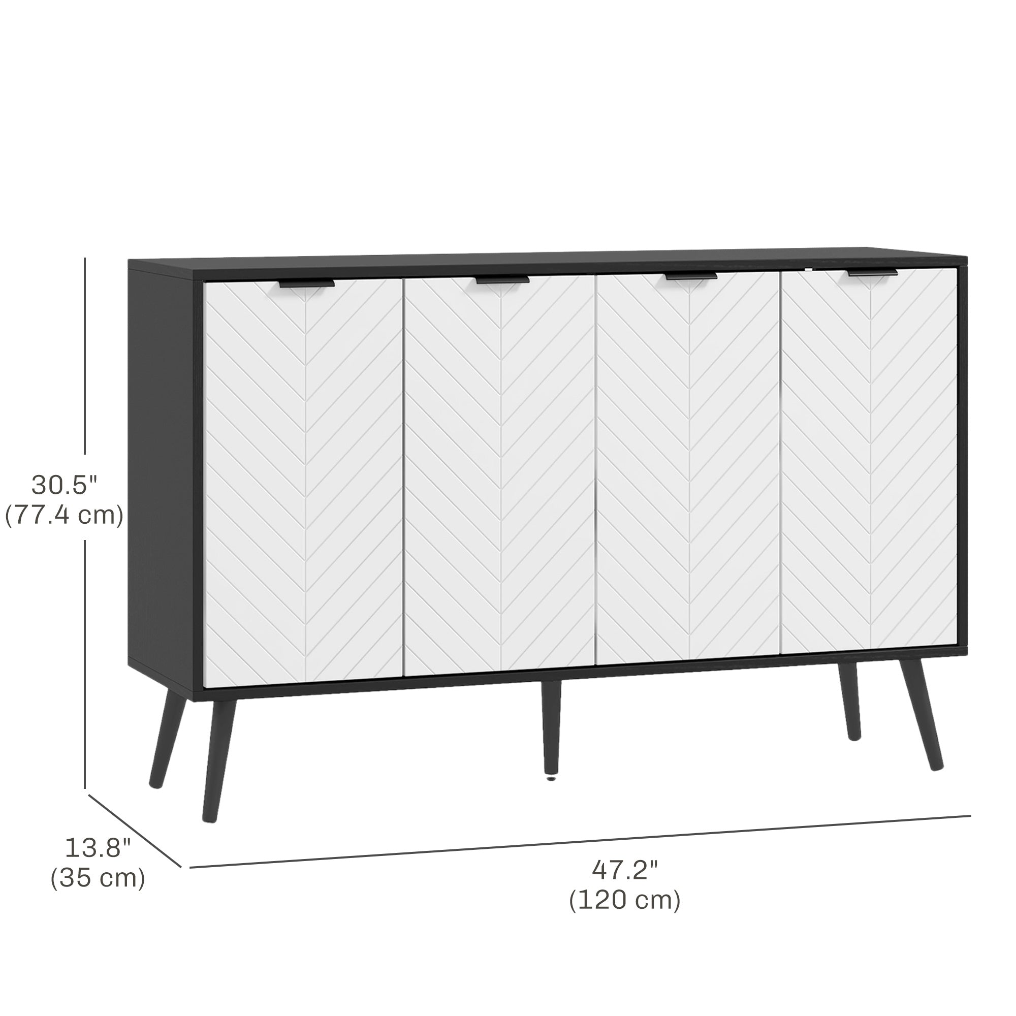 Modern Sideboard and Buffet, Dining Room Cabinet with Adjustable Shelves for Kitchen, Living Room, Black Bar Cabinets   at Gallery Canada