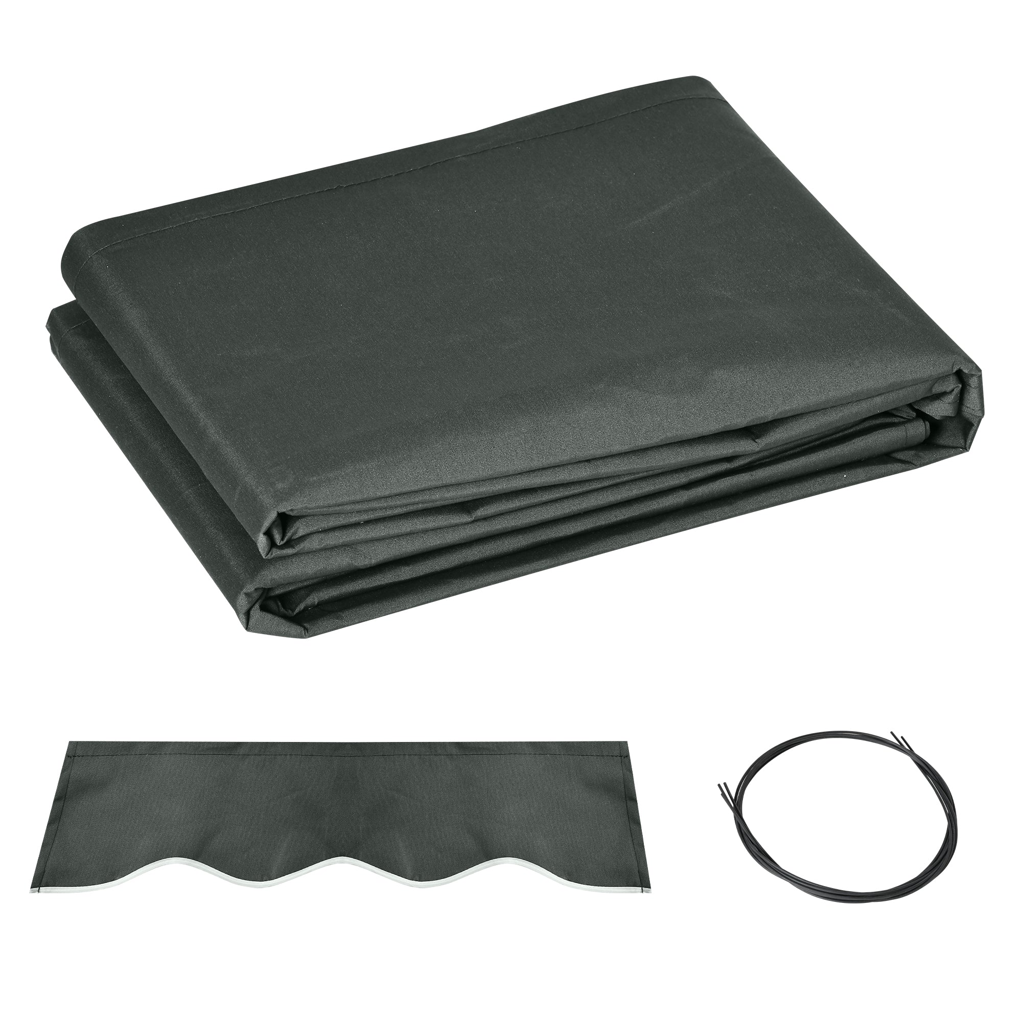 13' x 8' Retractable Awning Fabric Replacement Outdoor Sunshade Canopy Awning Cover, UV Protection, Grey Awning Fabric Replacement Grey at Gallery Canada