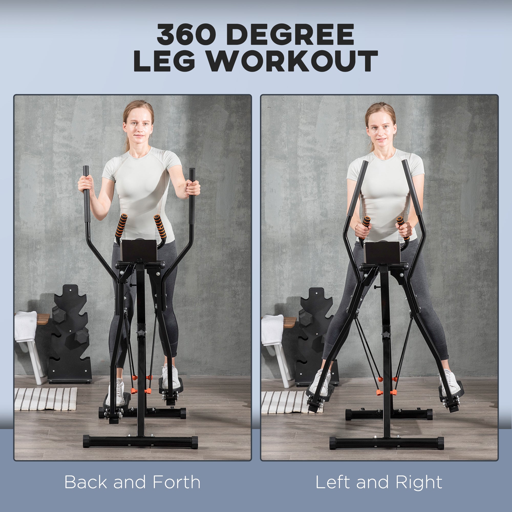 Gazelle Glider Air Walker Exercise Machine Elliptical Trainer with Four Resistance Levels, LCD Monitor, Heart Rate Sensor, Two Wheels Aerobic Equipment at Gallery Canada