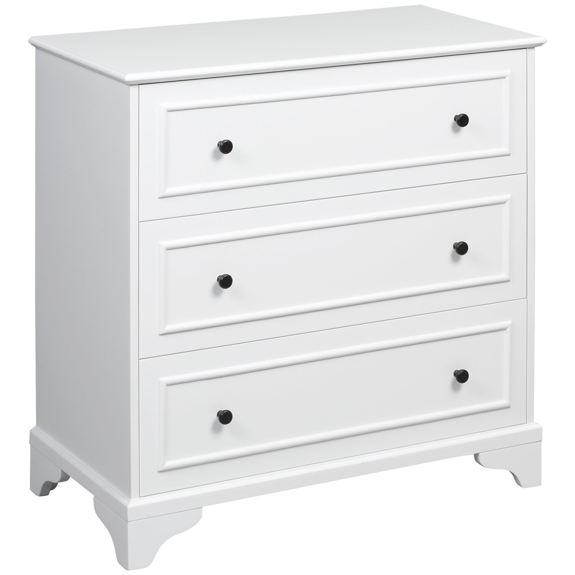 3-Drawer Dresser Tower Storage Cabinet, Chest of Drawers for Bedroom, Hallway, Living Room and Bathroom, White Storage Cabinets White  at Gallery Canada