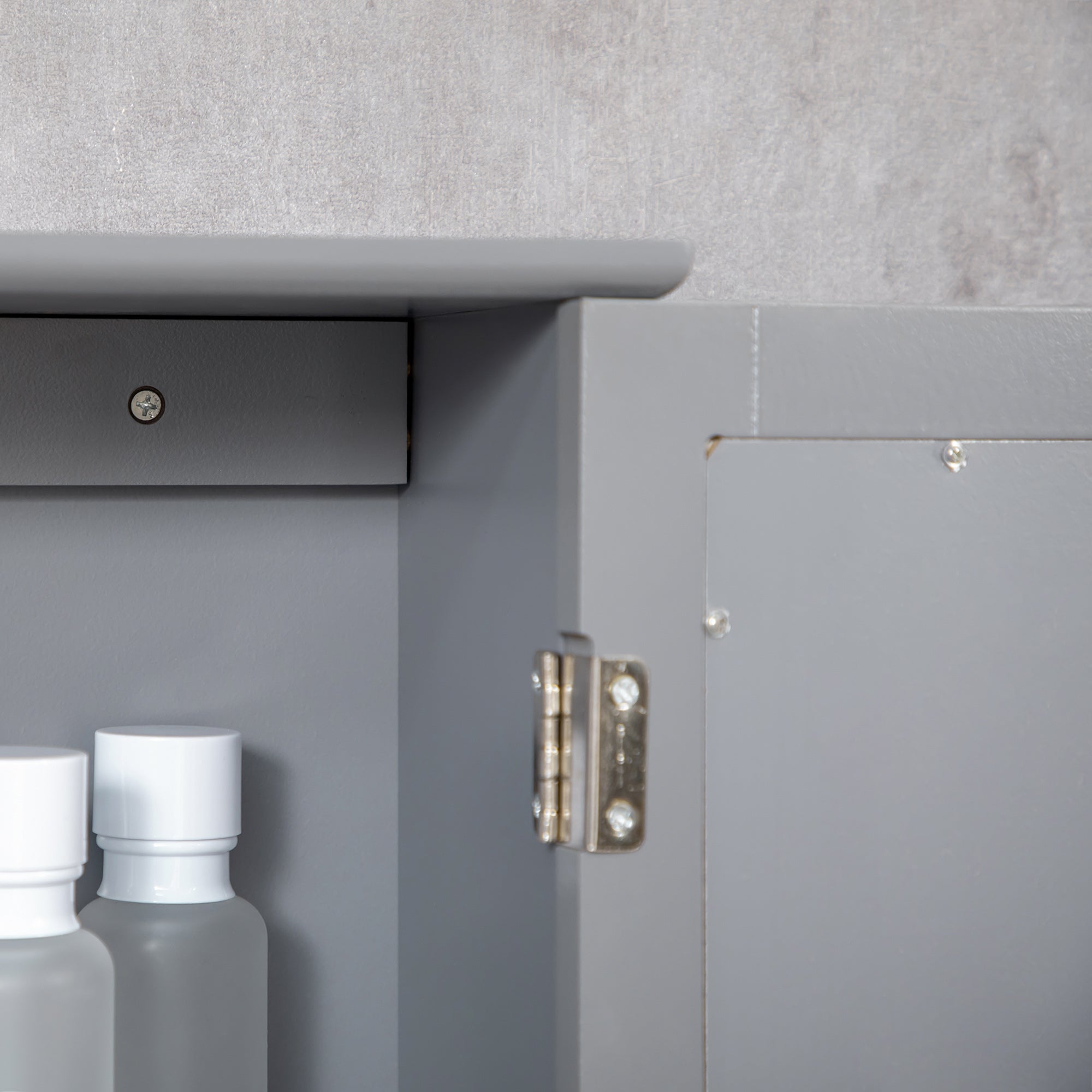 Bathroom Mirror Cabinet, Wall Mounted Medicine Cabinet, Storage Cupboard with Door and Shelves, Grey Mirror Medicine Cabinets   at Gallery Canada