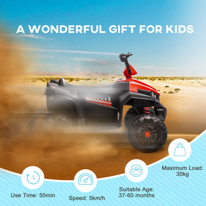 12V Kids ATV with Four Wheels Spring Suspension, Forward &; Backward, LED Light, MP3, Music, Red Electric Ride On Toys   at Gallery Canada