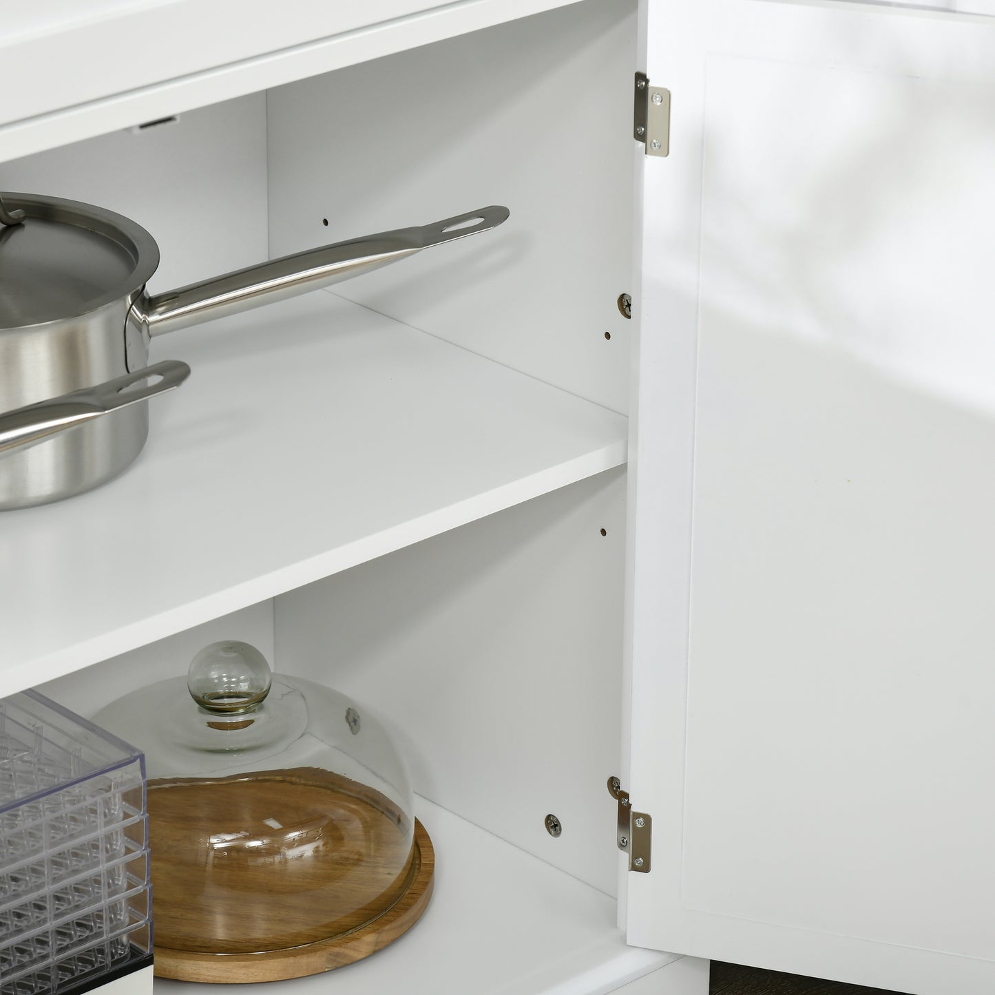 72" Kitchen Pantry Cabinet, Freestanding Storage Cabinet, 4-Door Cupboard with Drawer and Adjustable Shelves, White Kitchen Pantry Cabinets   at Gallery Canada