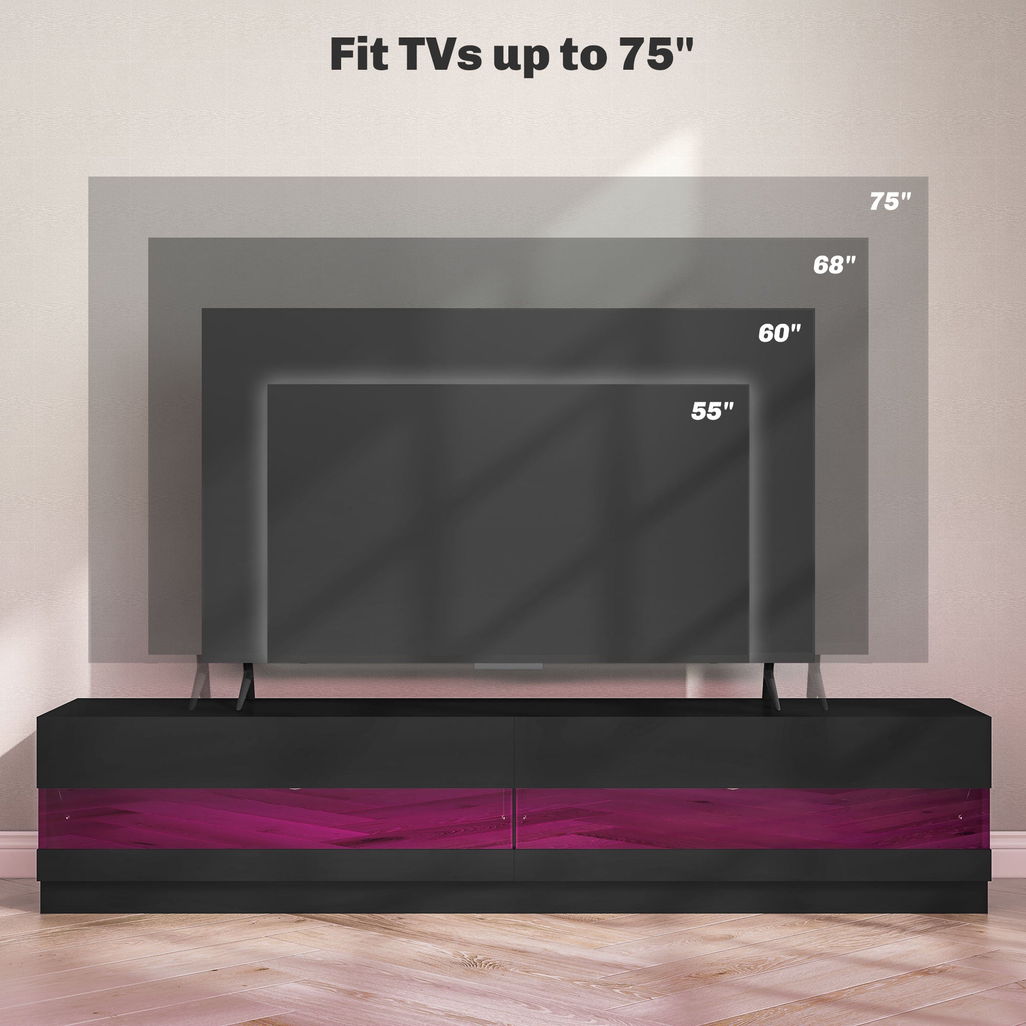 Lighted TV Stand for TVs up to 75