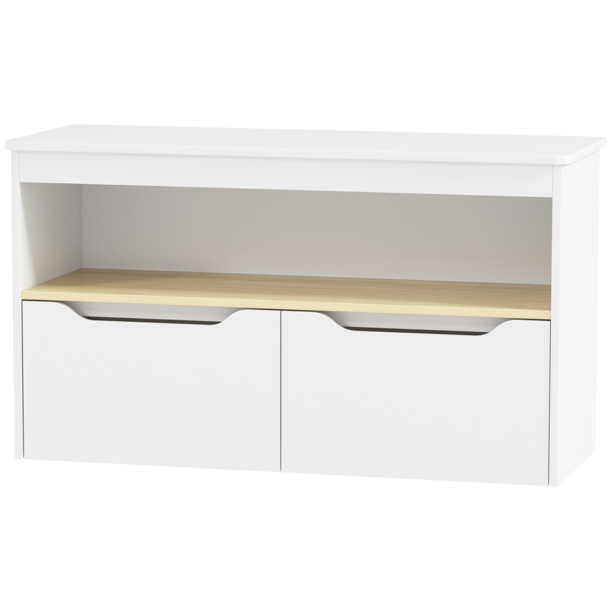 Kids Bookshelf with 2 Drawers, Large Tabletop, Shelf, for Nursery, Kids Room, Bedroom, Living Room, White Baby & Kids Storage   at Gallery Canada