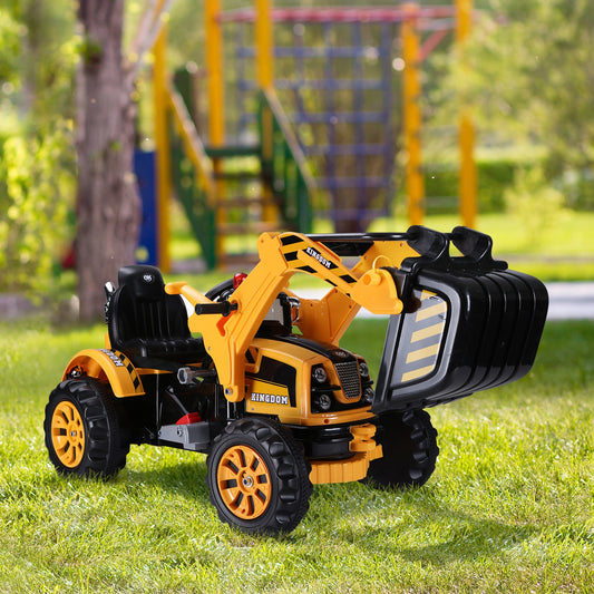 6V Kids Electric Ride on Toy Excavator Construction Trunk For 3 - 8 Years - Gallery Canada