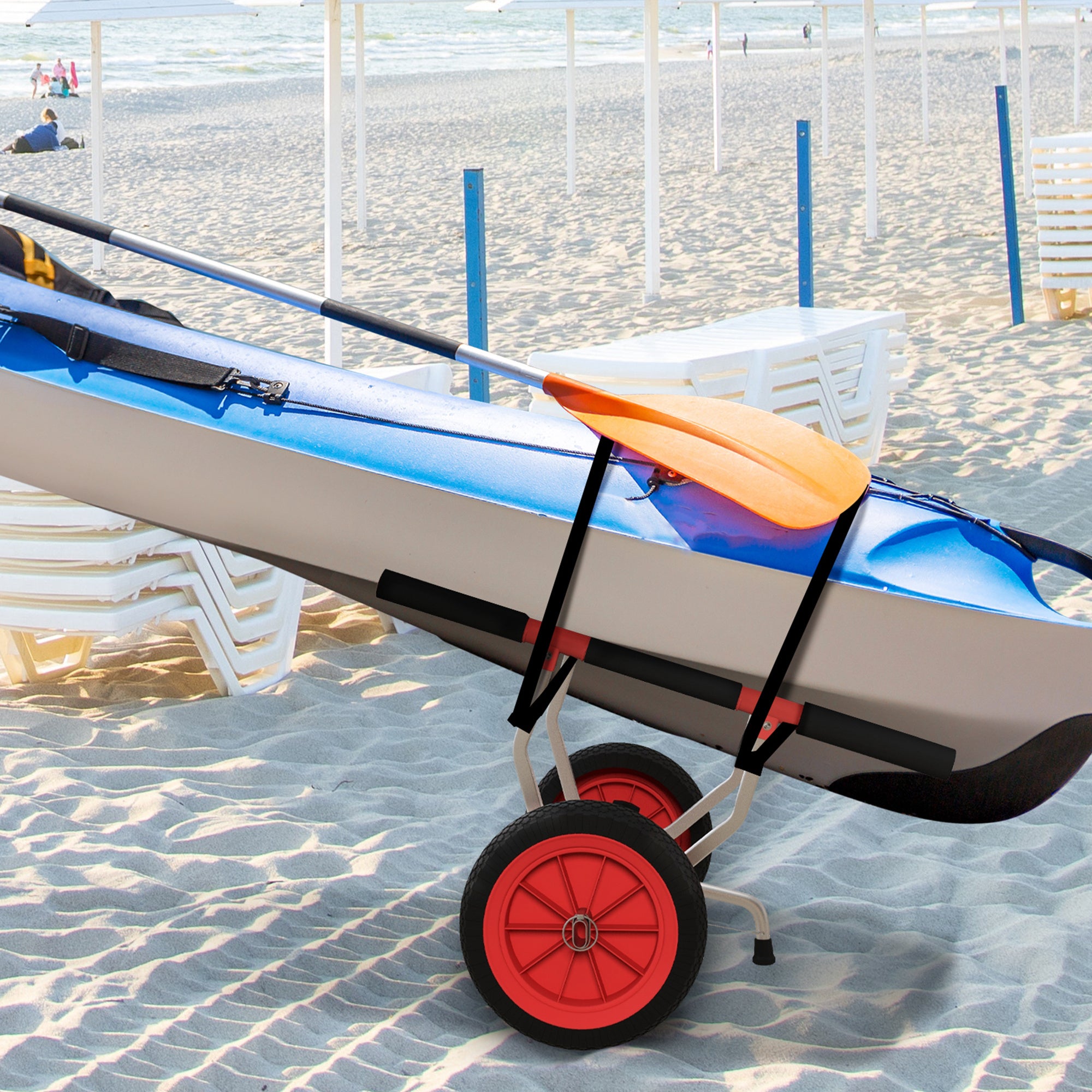 Kayak Cart Dolly Kayak Cart with Adjustable Width Red Kayak Carts at Gallery Canada