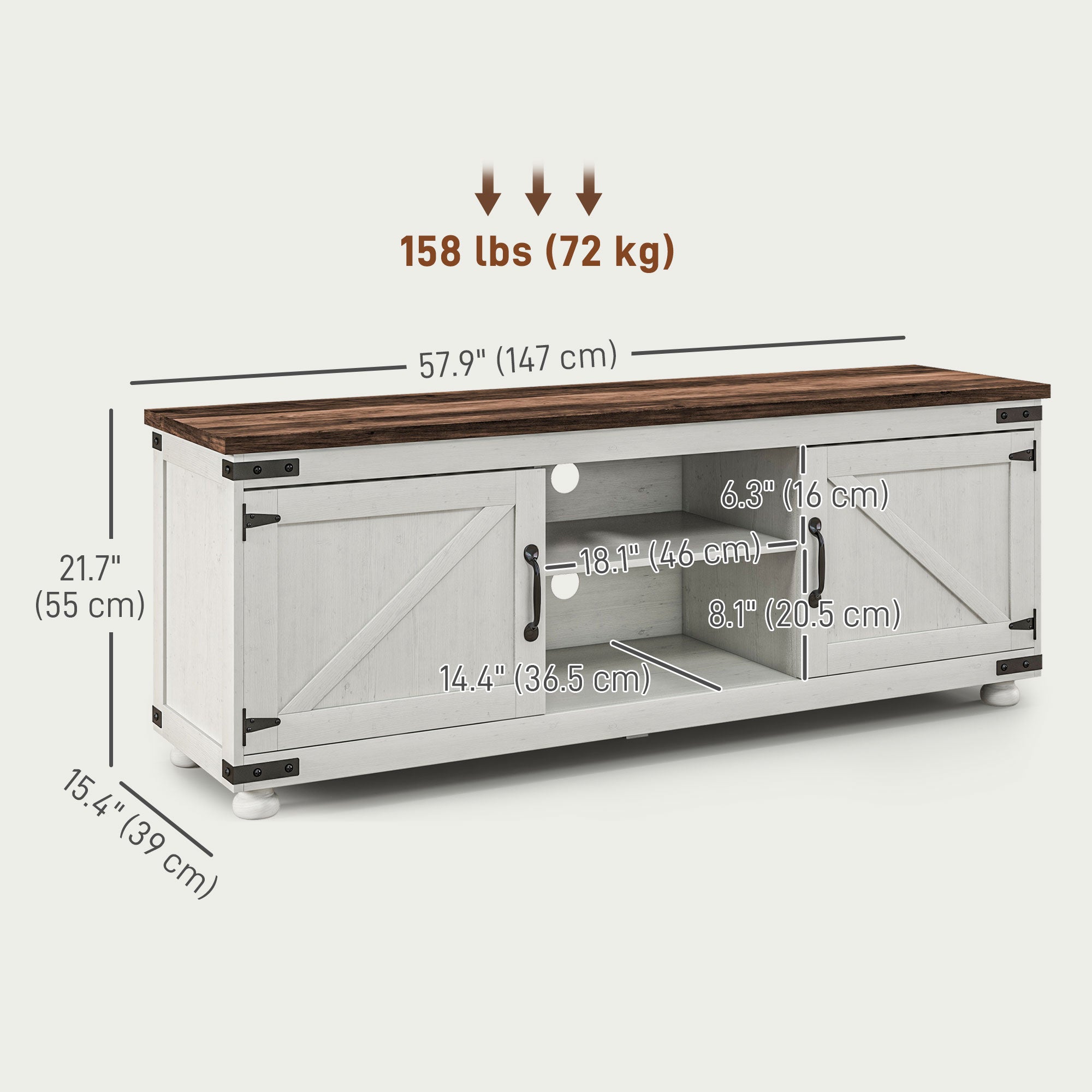 Farmhouse TV Stand for up to 65