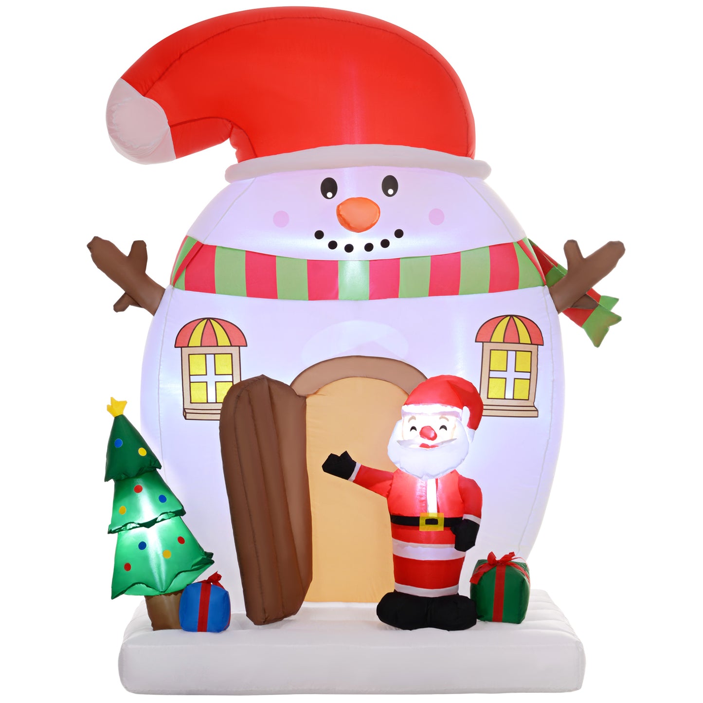 7.5FT Christmas Inflatable Decorations, Outdoor Xmas Blow Up Snowman House with Santa Claus, Built-in LED Lights Christmas Inflatables   at Gallery Canada