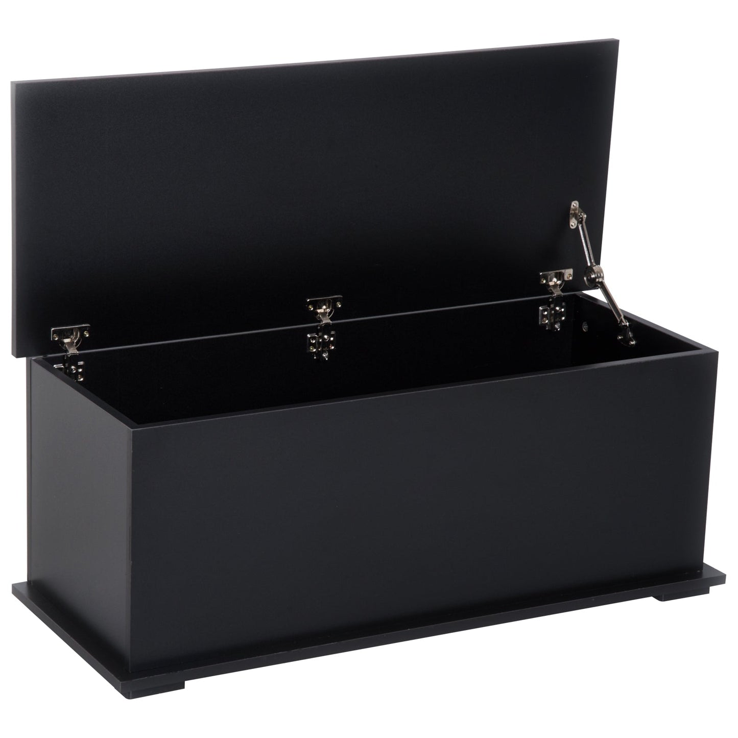 39.5" Lift Top Storage Chest with 2 Safety Hinges, Toy Box Organizer with Flip-Top Lid, Entryway Storage Bench, Black Storage Cabinets Black  at Gallery Canada