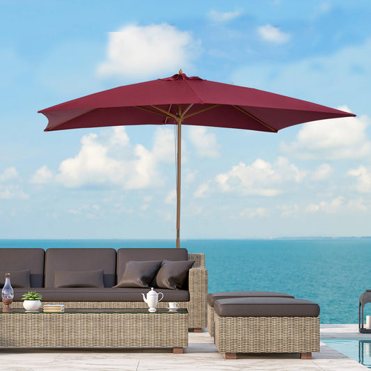 Patio Umbrella Market Patio Sun Umbrella Rectangle Wine Red - Gallery Canada